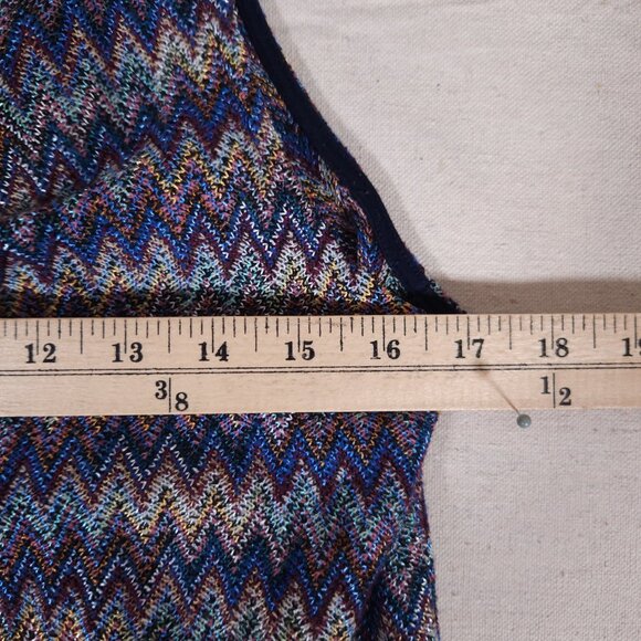 Maeve Westwater Purple Chevron Knit Dress Womens Medium Slip Sleeveless Zig-Zag - Picture 3 of 14